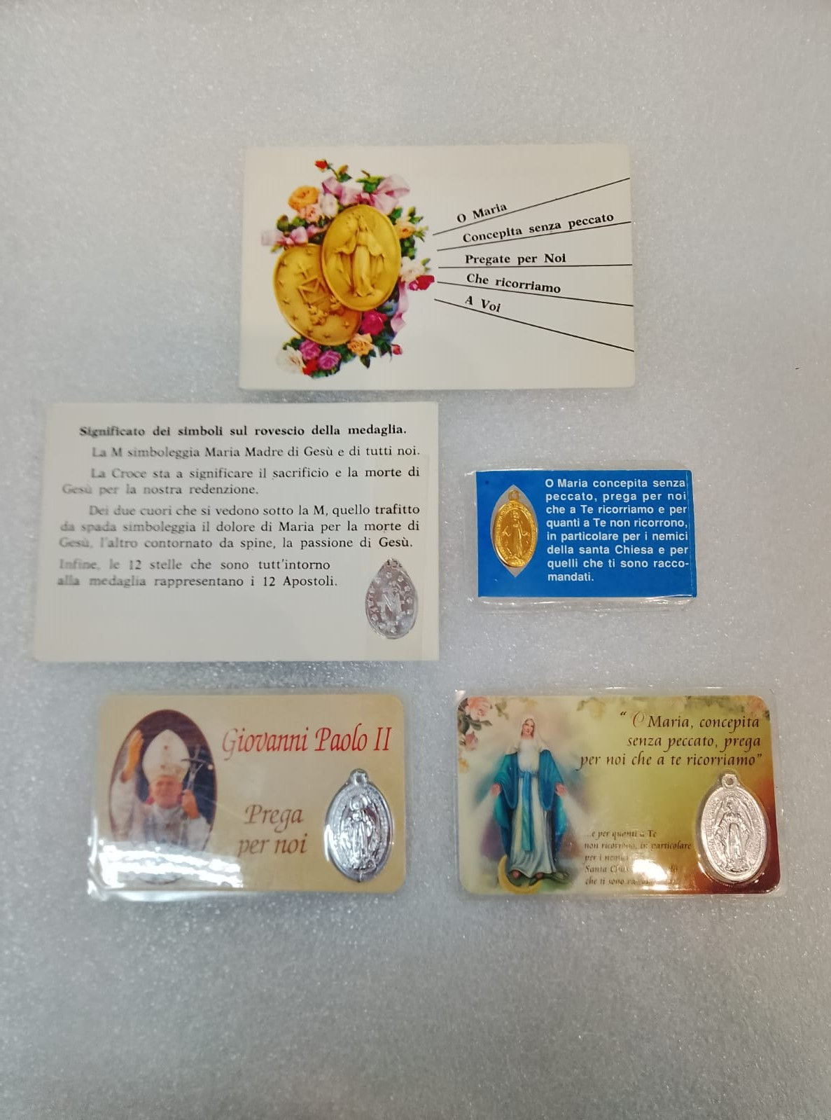 Medaglietta Votiva Blisterata MARIA Immacolata o GIOVANNI PAOLO II a Scelta