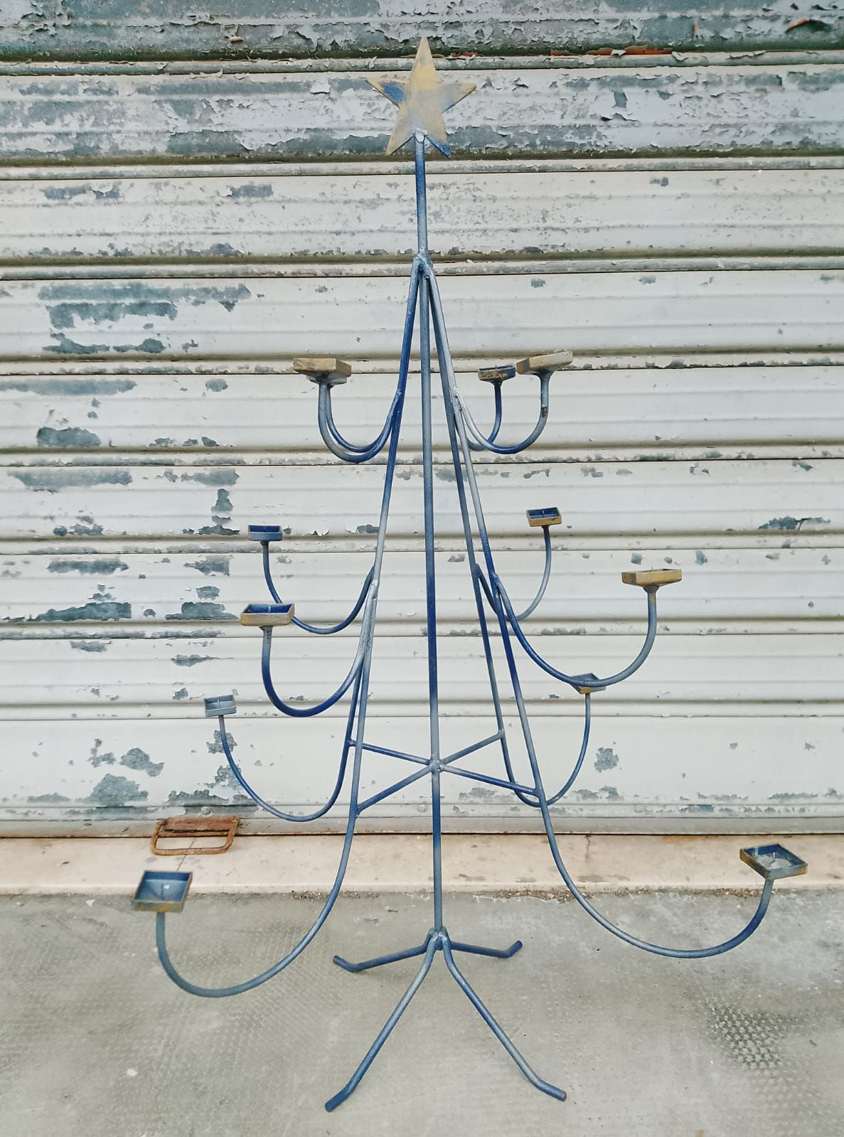 Candeliere Portacandele 12 Fiamme Albero di Natale in Ferro