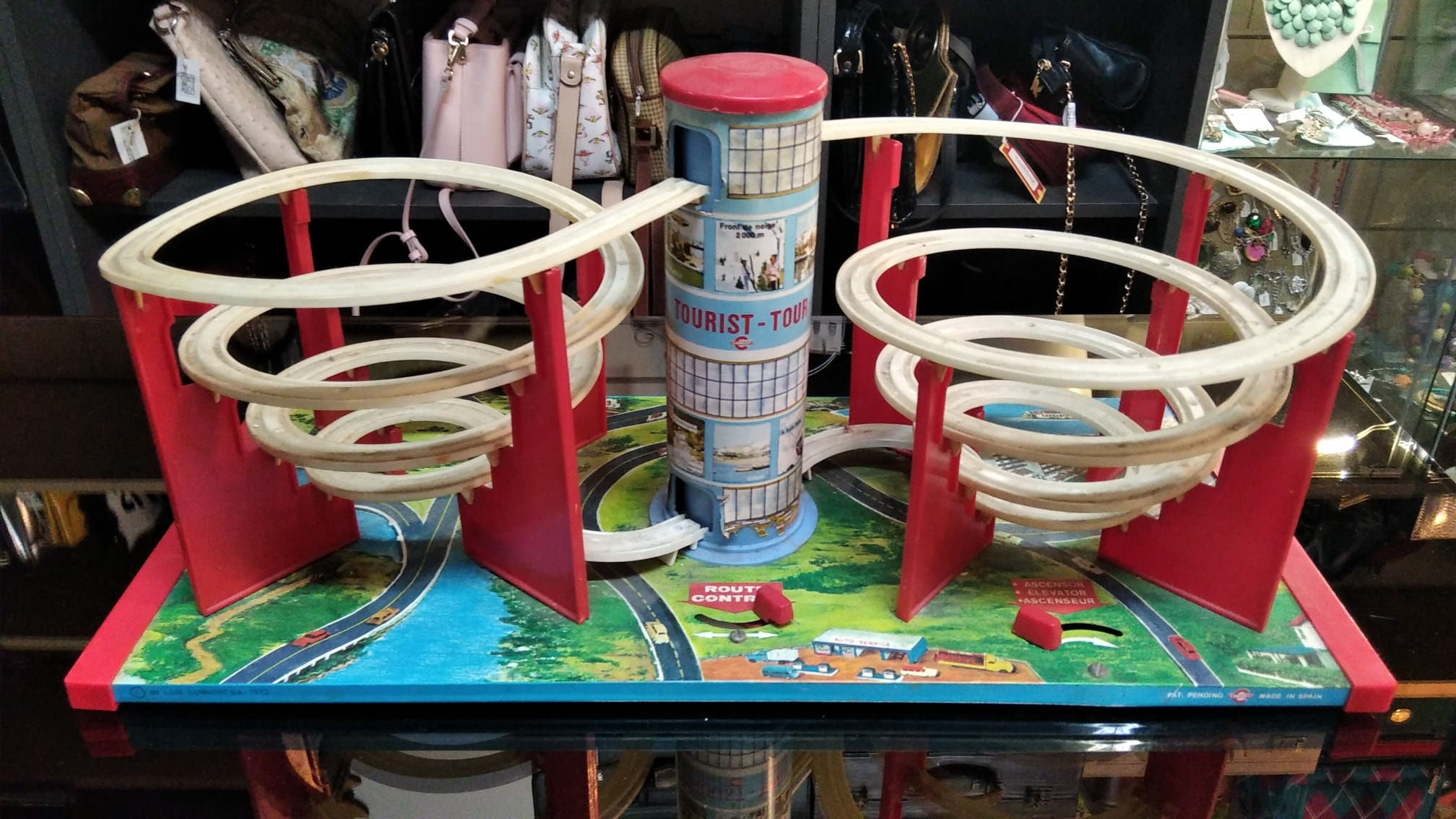 Pista Giocattolo Vintage TOURIST TOUR de CONGOST Tin Toy (con 1 Automobile)