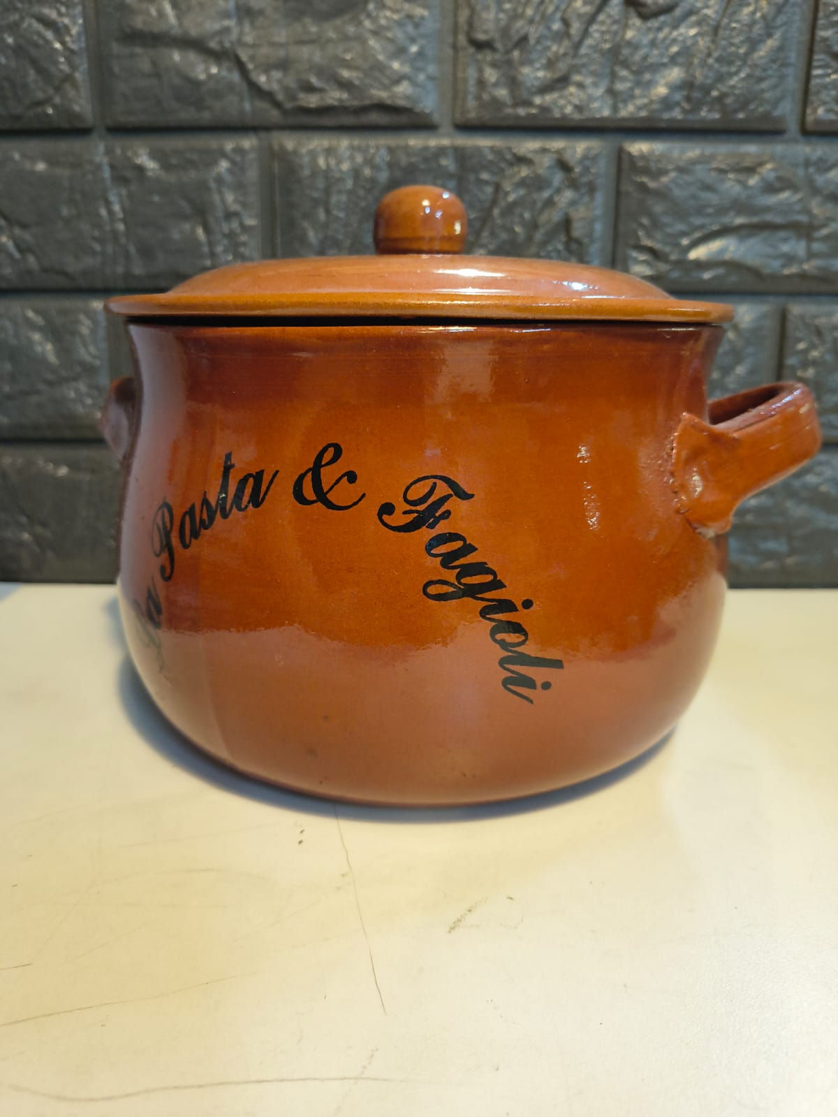 Pentola in Coccio con Coperchio Legumiera La Pasta e Fagioli