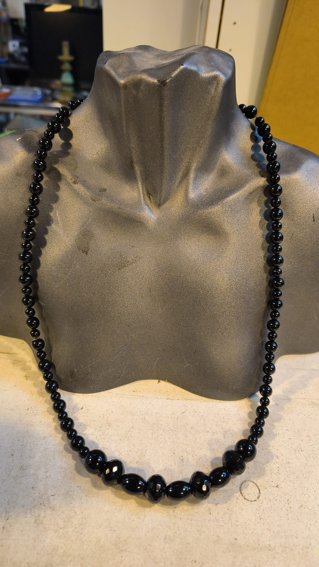 Collana Perline Nere Sfaccettate