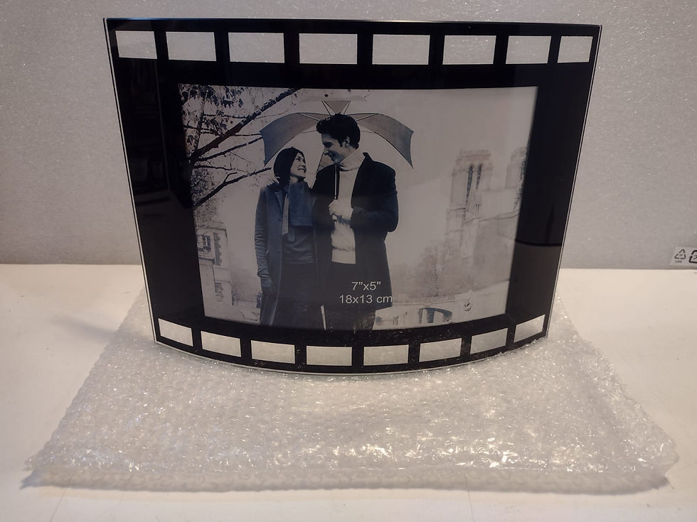 Cornice Portafoto da Appoggio in Vetro Curvo Decorazione Pellicola Fotografica