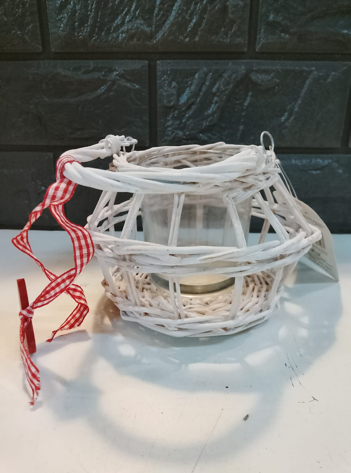 Cestino Lanterna Porta Candelina Shabby Chic