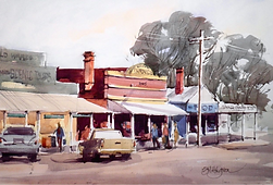 Neutral and strong contrasts in this watercolour of early architecture. O45_edited.png