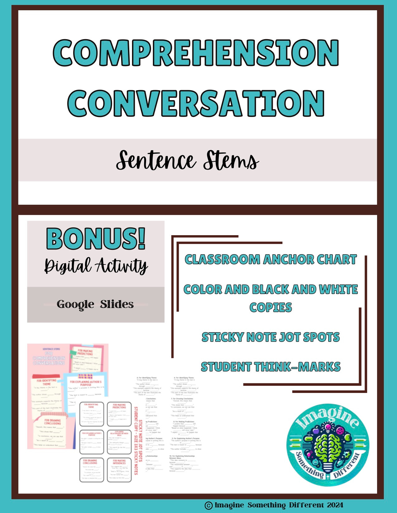 Comprehension Conversation Sentence Starters