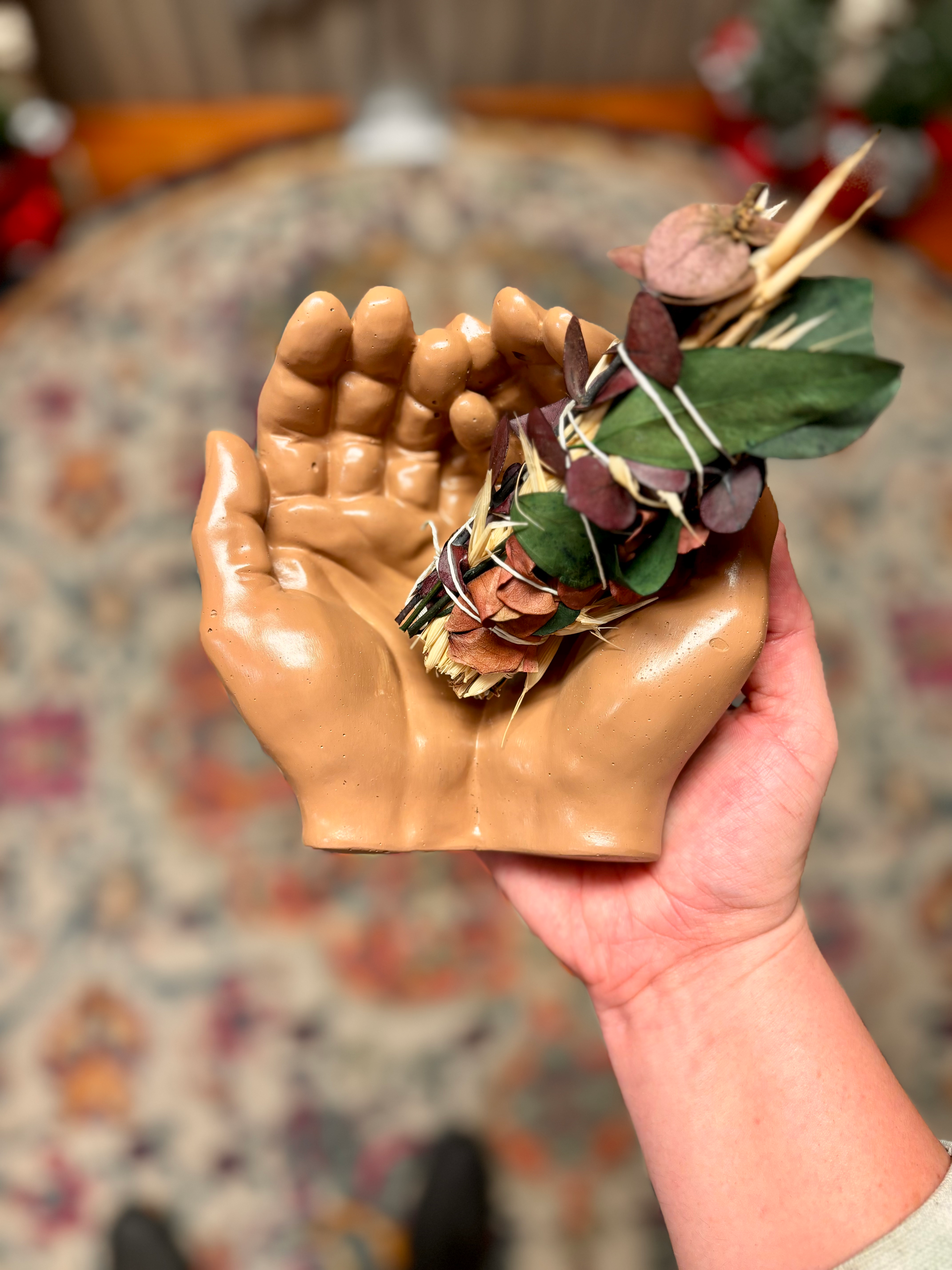 Terracotta Beige Hand Poured Cement Hands