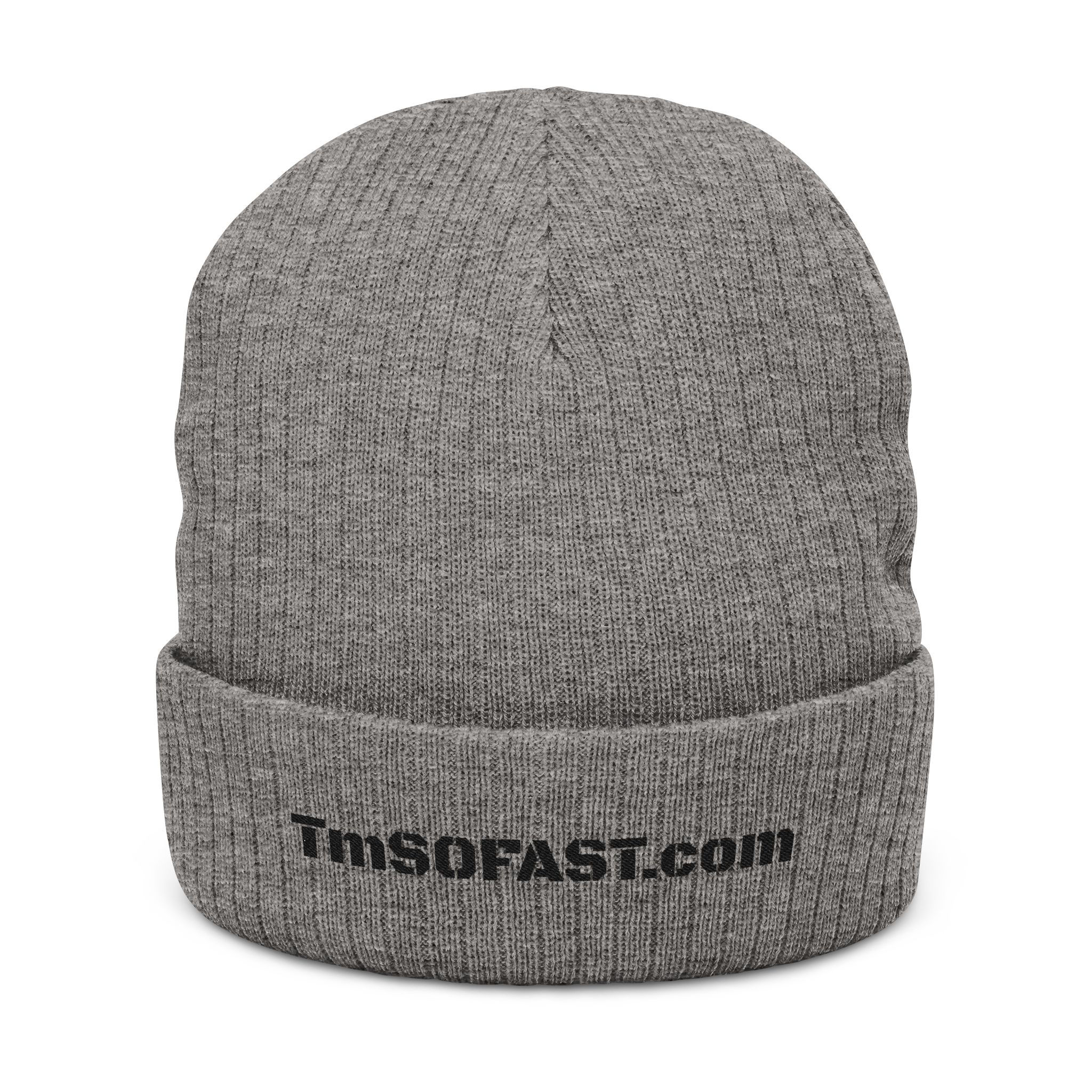 Embroidered Ribbed Knit Beanie – TnSOFAST.com Logo Winter Hat