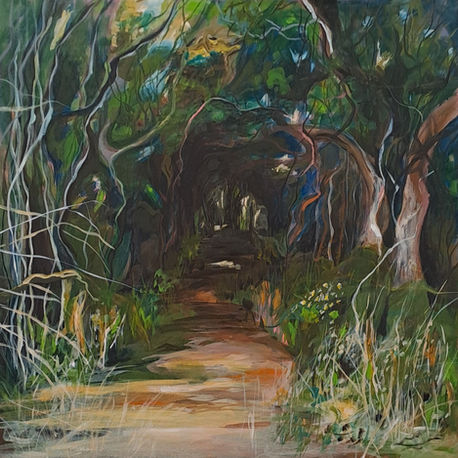 forest, bush, woodlands, green, path