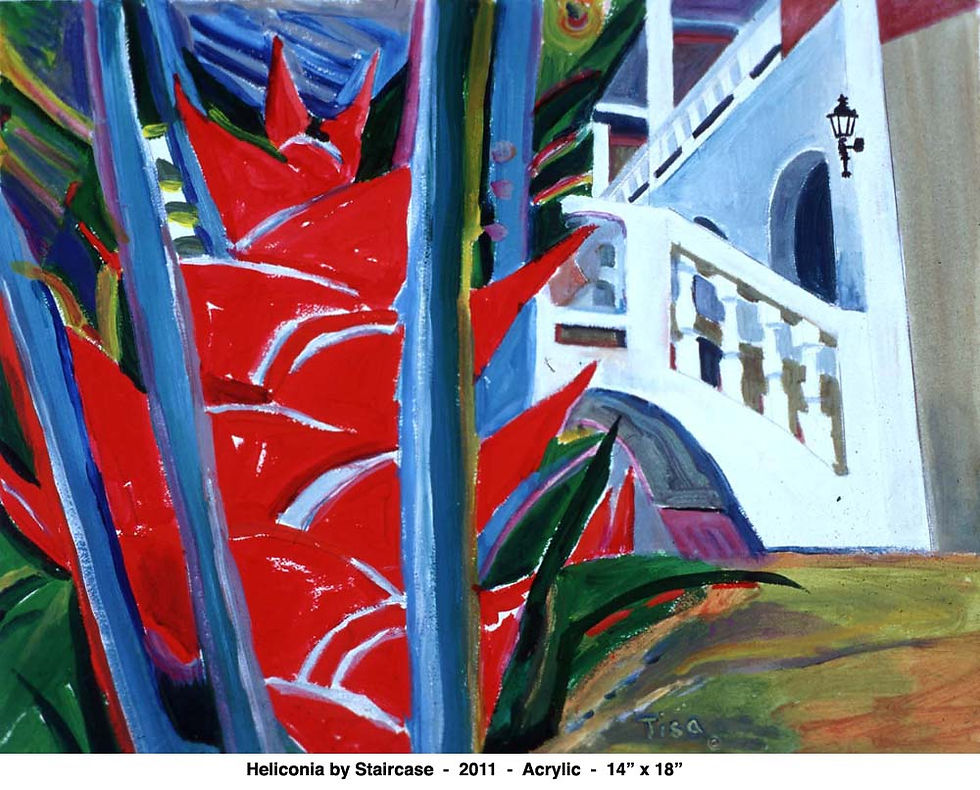 "Heliconia by Staircase"