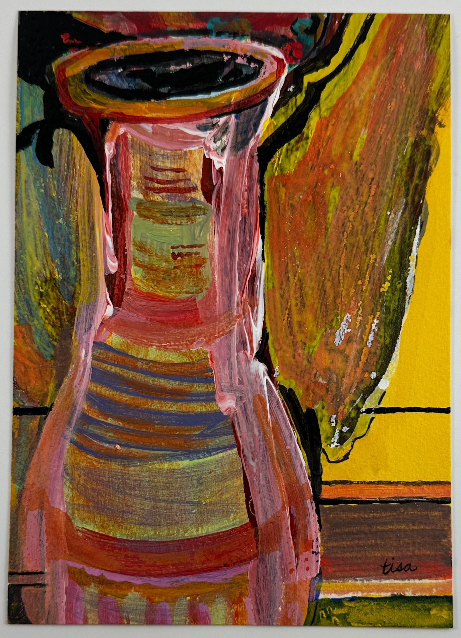 The Vase, 7"x5" Fragment on paper