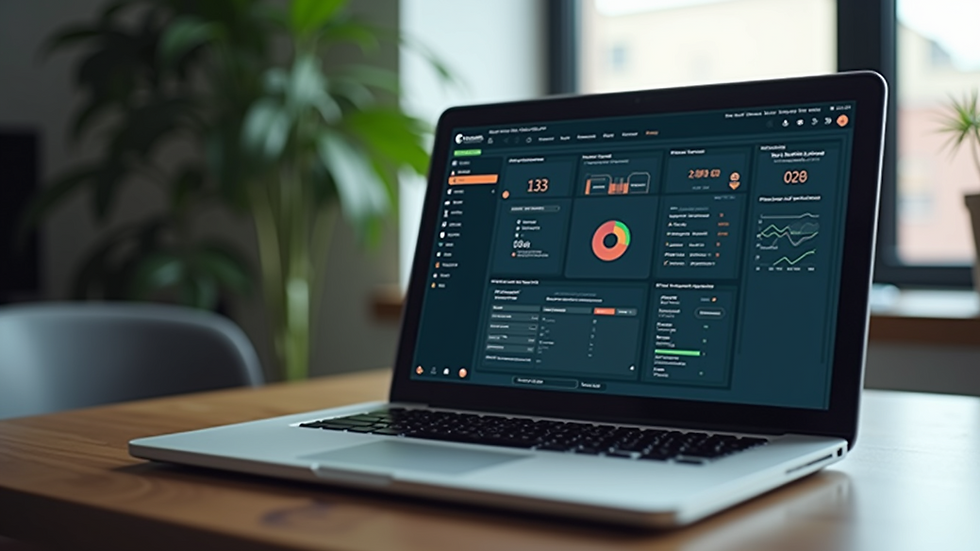 High angle view of a laptop displaying an EHS software interface