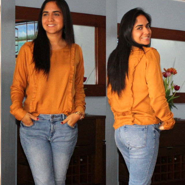 Miniatura: Blusa casual Alicia - Mostaza