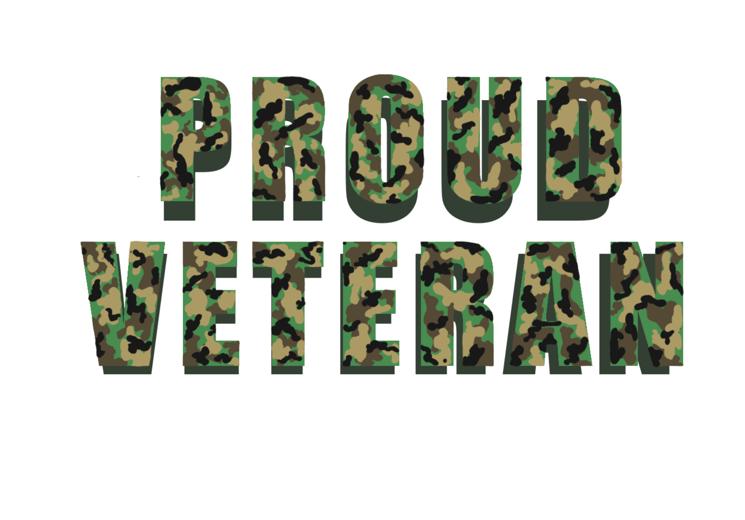 Proud Veteran Sticker- Camo