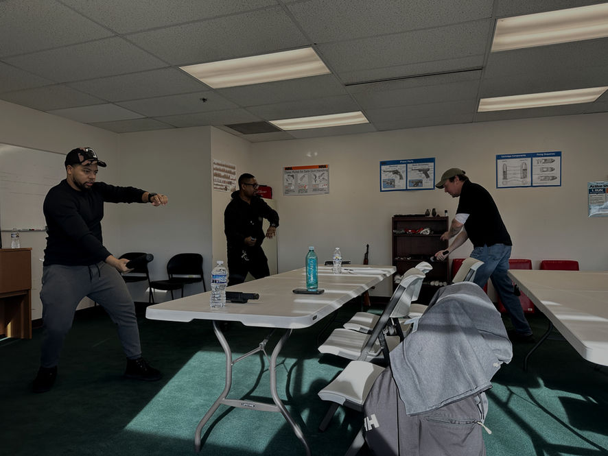 Participants receiving live, in-person instruction during an operational training course