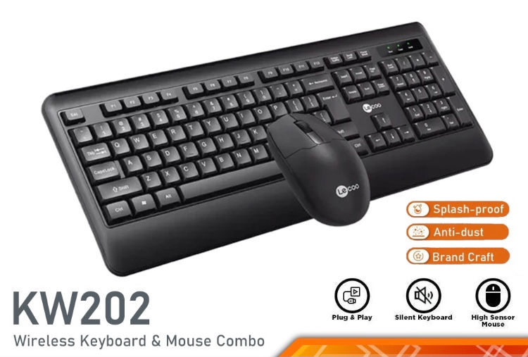 Keyboard mouse wireless lecco KW202