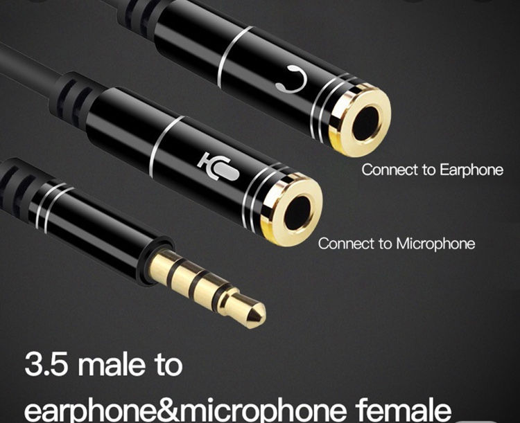 Thumbnail: kabel spliter audio jack 3,5 mm 1  male to 2 female 