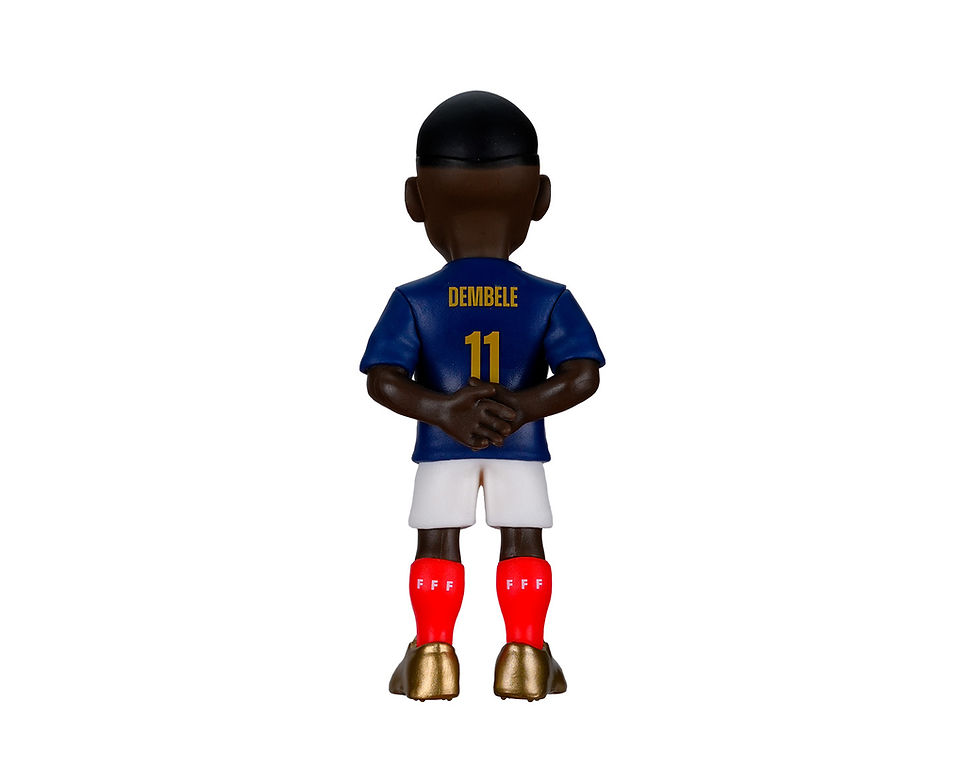 Miniature : Figurine Minix Dembélé #102 vue arrière maillot Équipe de France détails collection football PVC