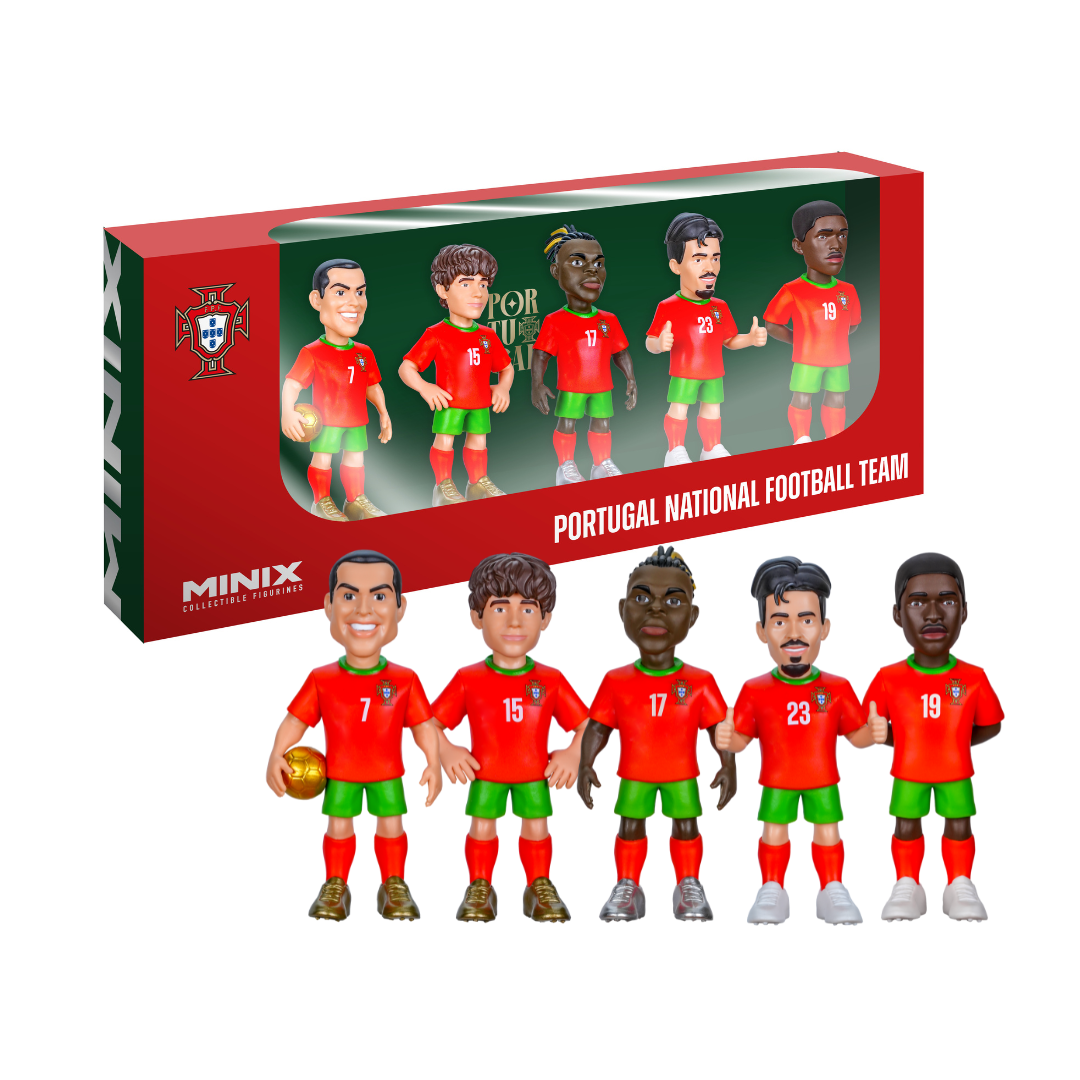 Minix 7cm - Pack 5 joueurs - Portugal (Ronaldo, Neves, Leão, Vitinha, Mendes)