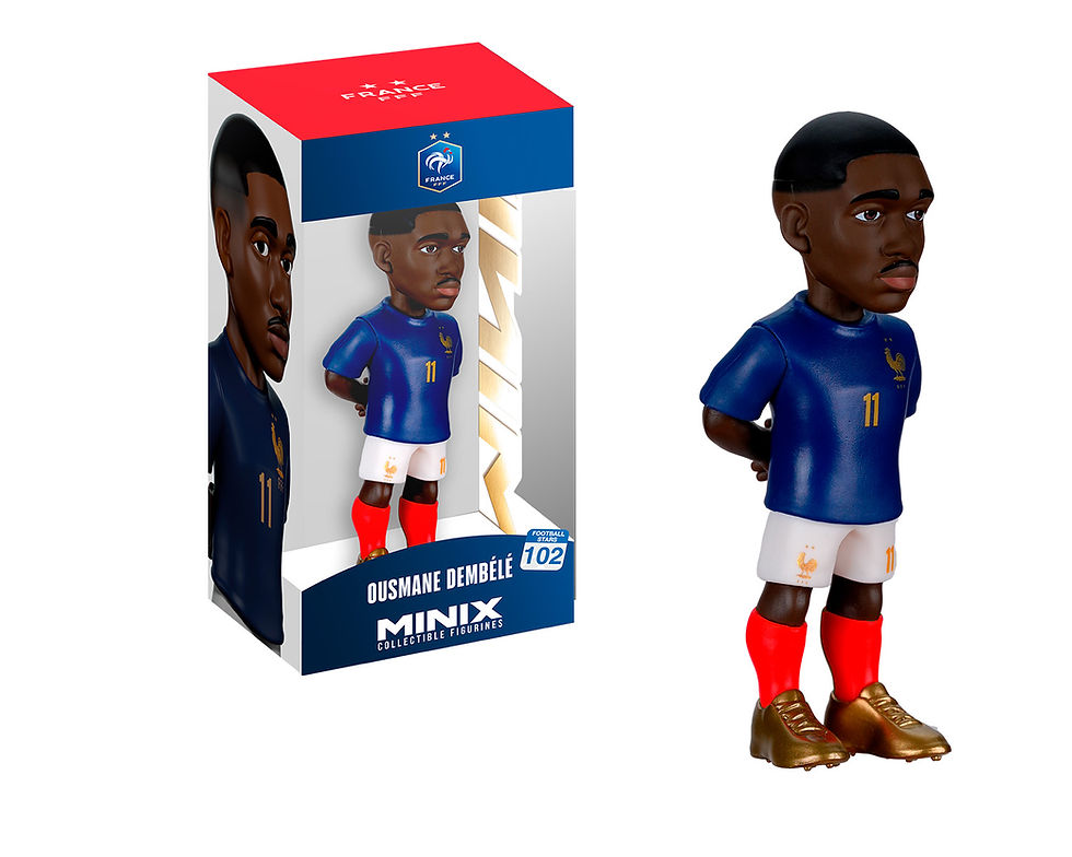 Miniature : Boîte Minix Dembélé #102 Équipe de France avec figurine affichage produit collector football
