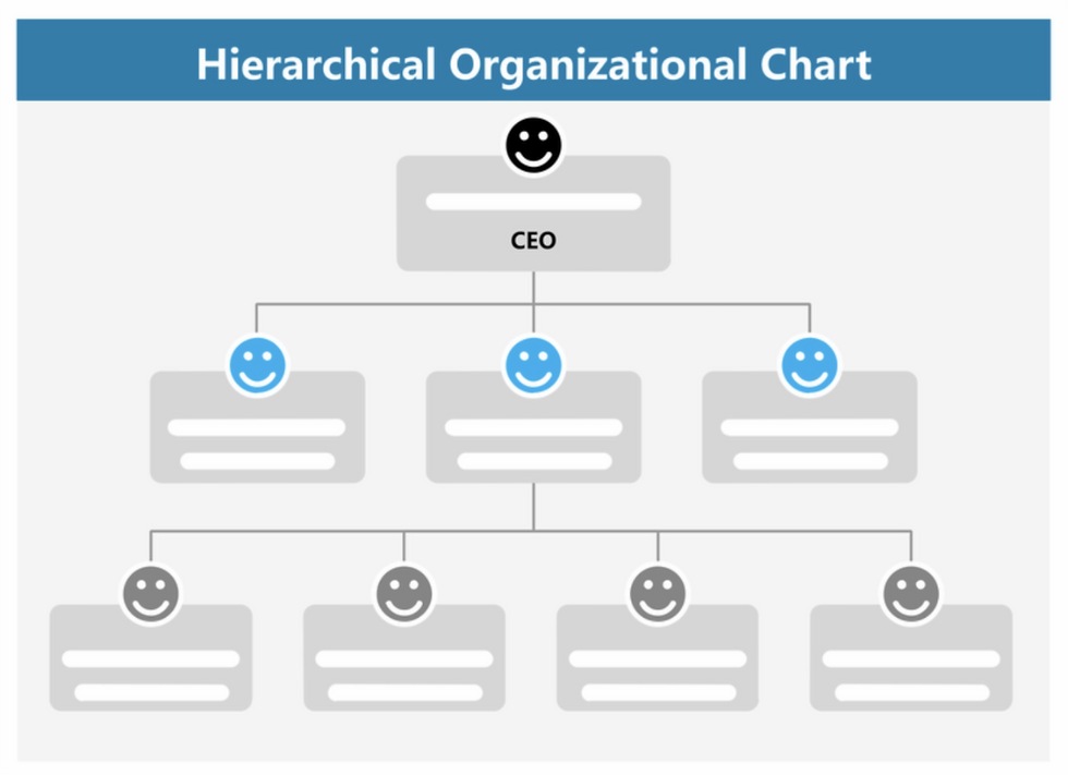 Hierarchical organizational chart example