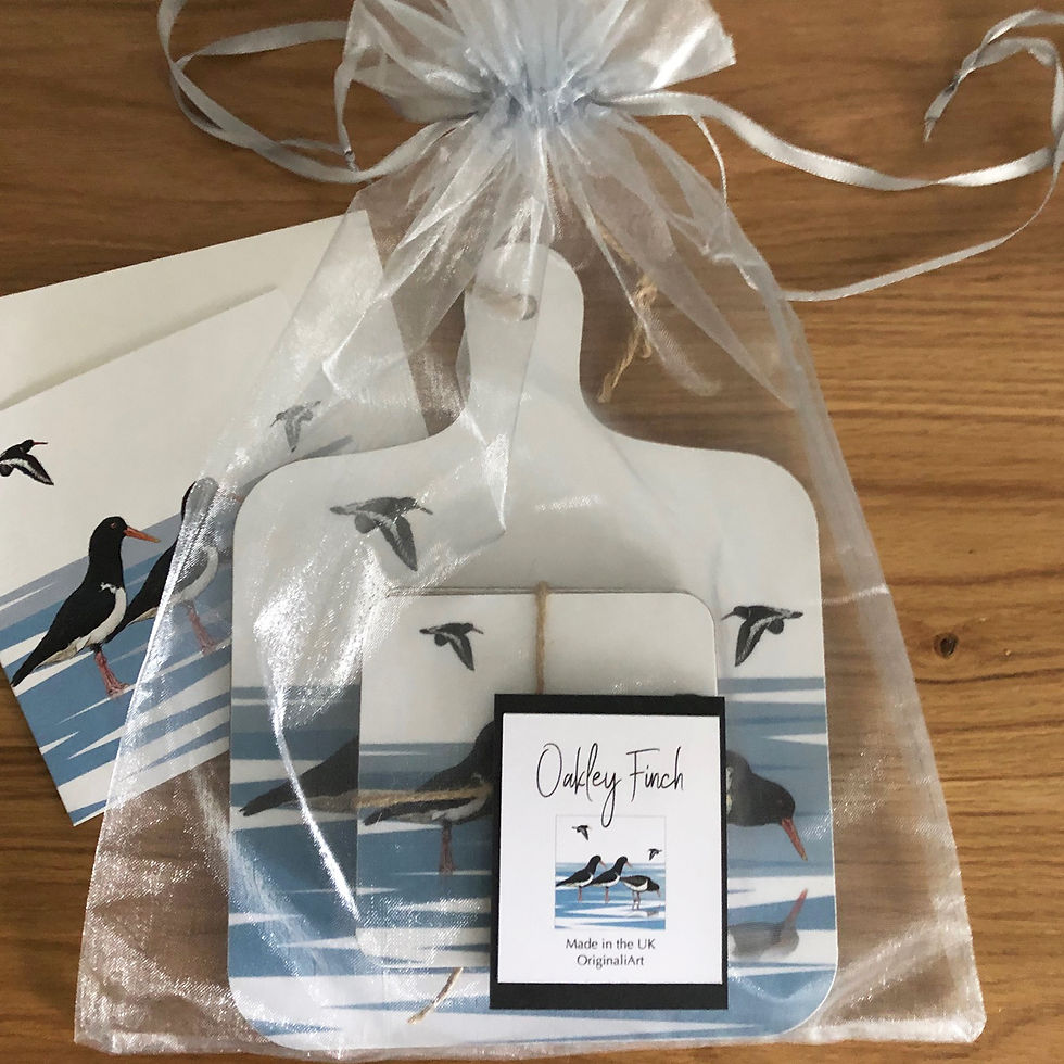 Thumbnail: OYSTER CATCHER MINI CHOPPING BOARD AND COASTER SET