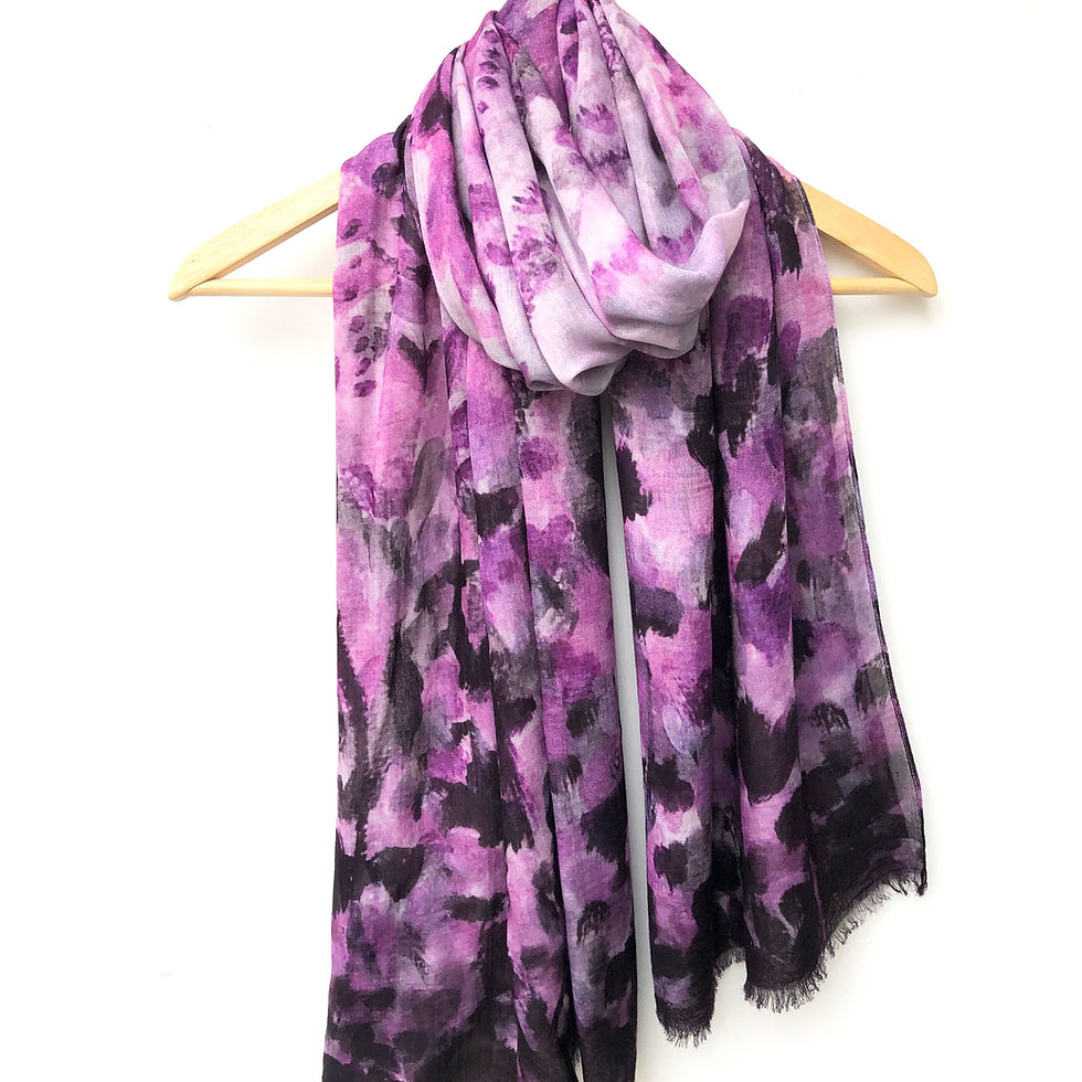 Thumbnail: Abstract Foxglove Floral Print Scarf