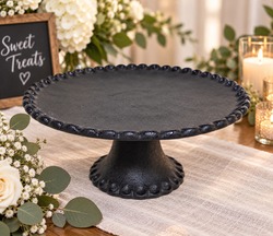 Black Ceramic Cake Plate