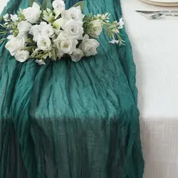 Teal Cheesecloth Runner
