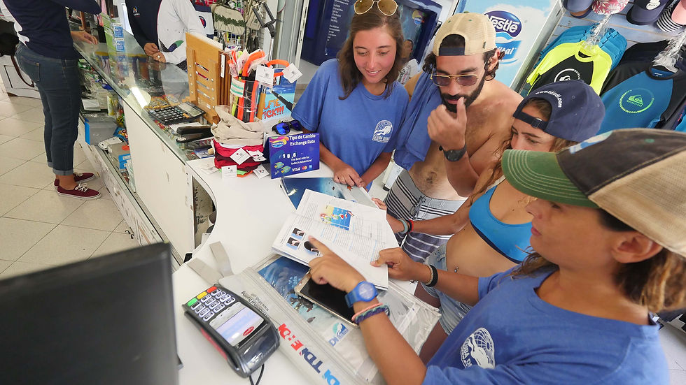 Scuba Instructor reviewing Safety Procedures with Students