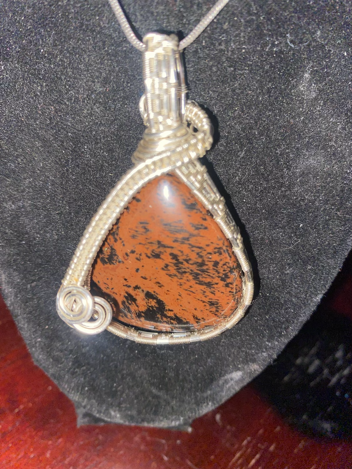 Mahogany obsidian pendant  