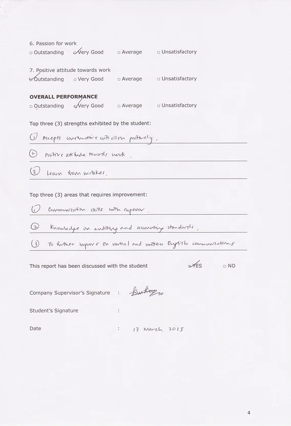 Company Evaluation Form