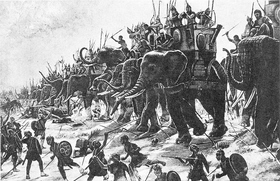 Hannibal at Trebia with Battle Elephants.