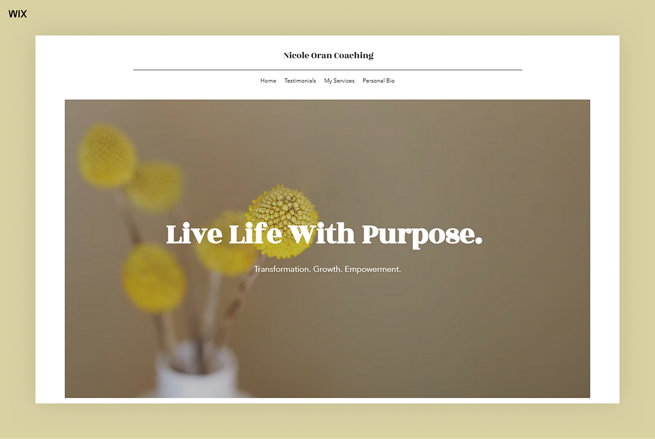 Nicole Oran Coaching website example