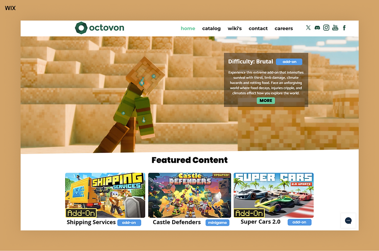 Octovon gaming studio website
