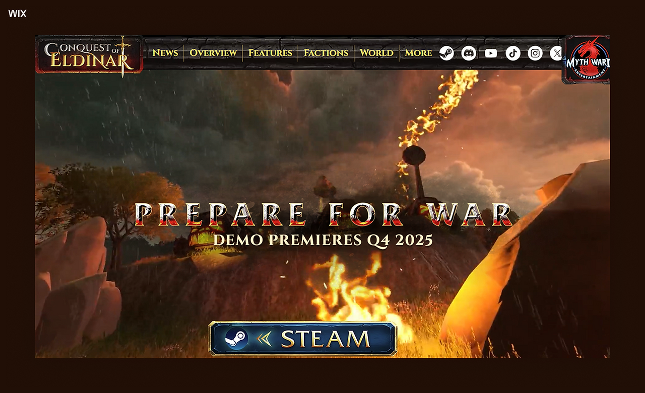 Mythward Entertainment: Conquest of Eldinar gaming website
