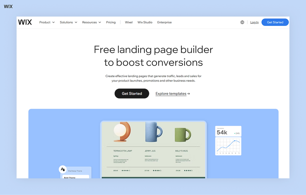 best AI landing page builder Wix