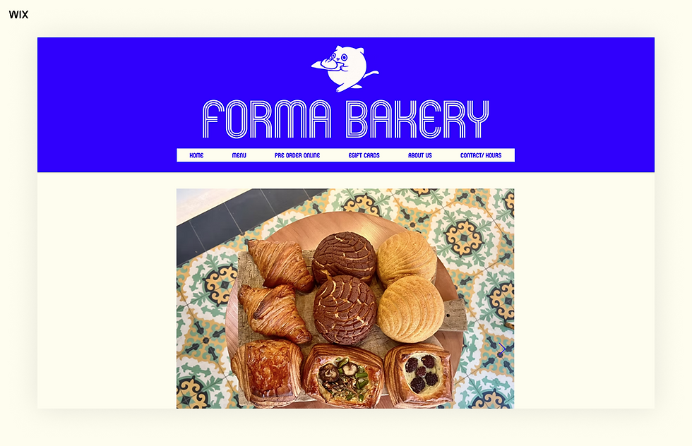 Forma bakery website example