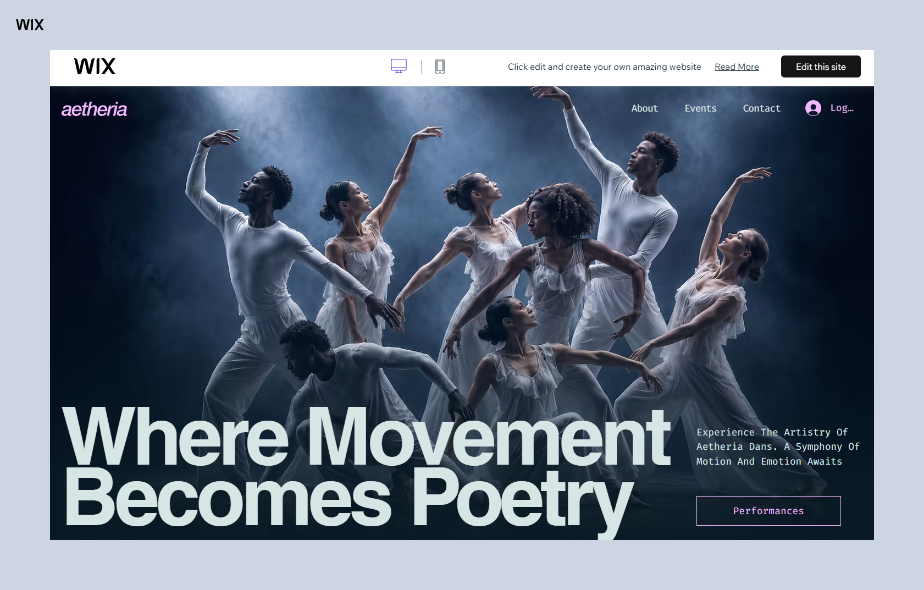 Dance Company (Light) Website Template