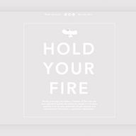 Nonprofit website example: Hold Your Fire