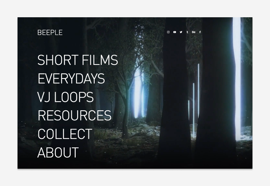 Beeple의 nft 포트폴리오 웹사이트