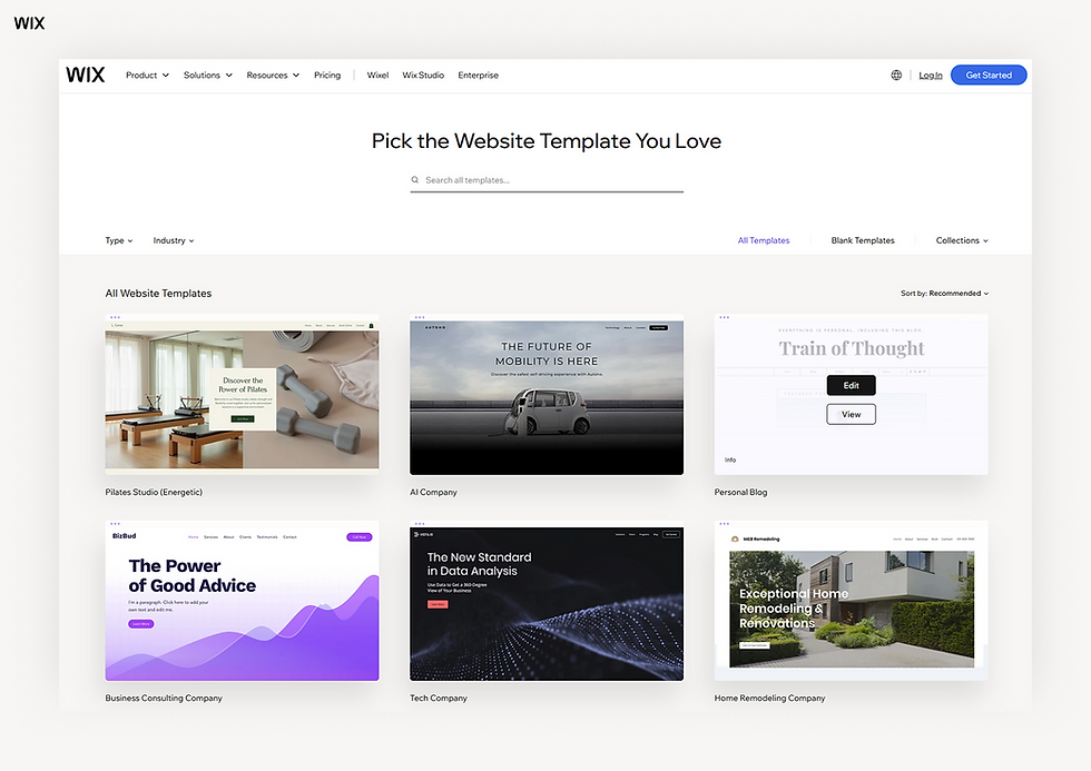 choose a website template for streaming website