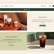 homepage design examples Starbucks
