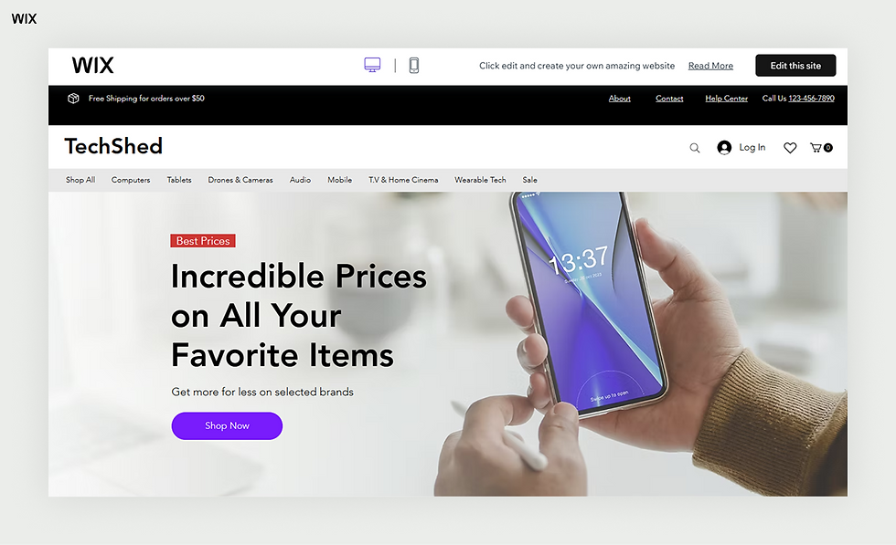 Electronics store website template