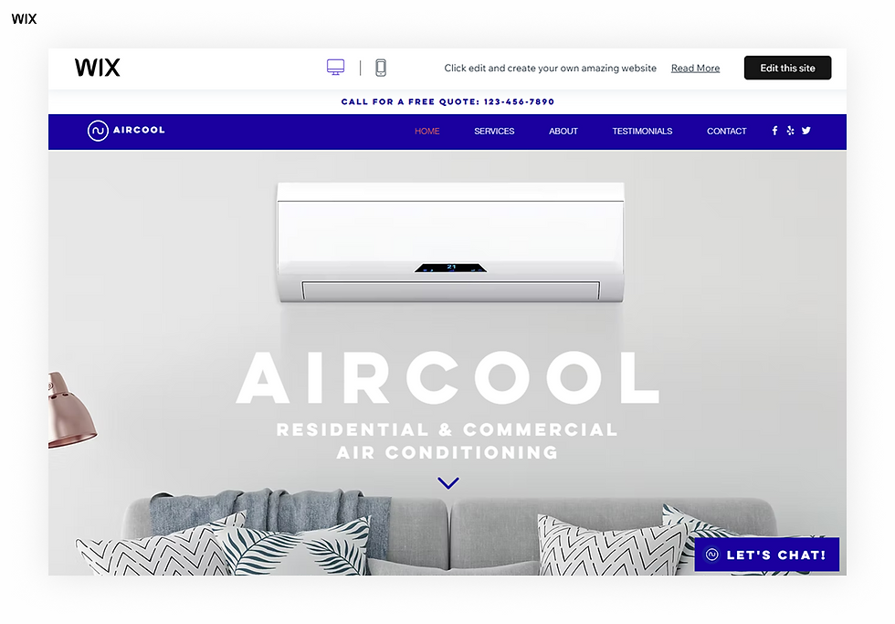HVAC technician website template