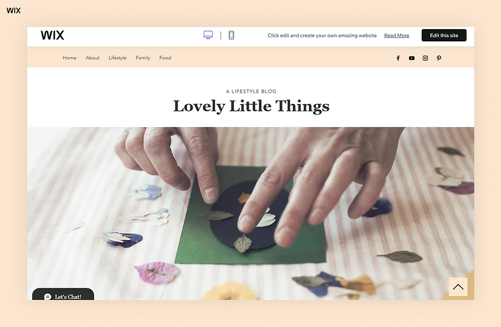 Personal blog website template