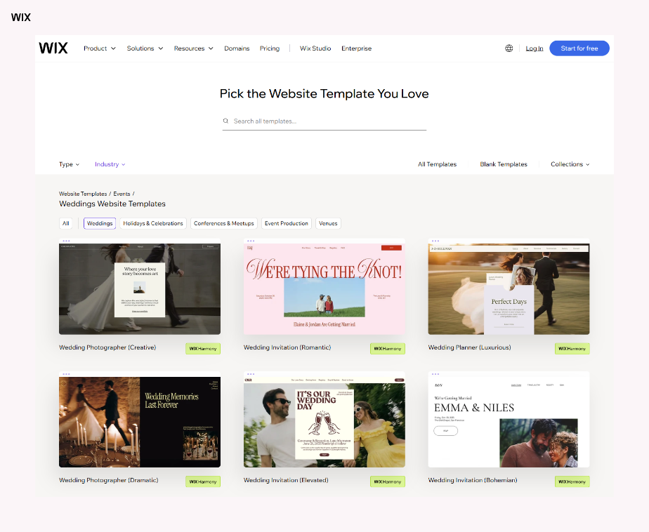 wedding website template