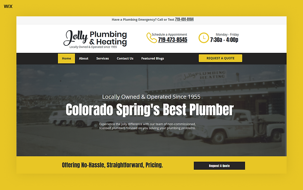 Jolly Plumbing & Heating website example