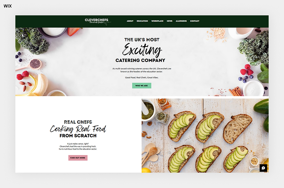 Clever Chefs catering website example