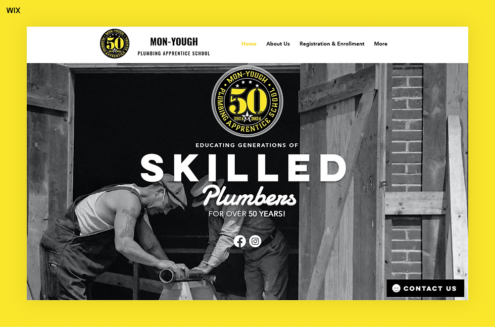 Mon-Yough Plumbing Apprentice School website example