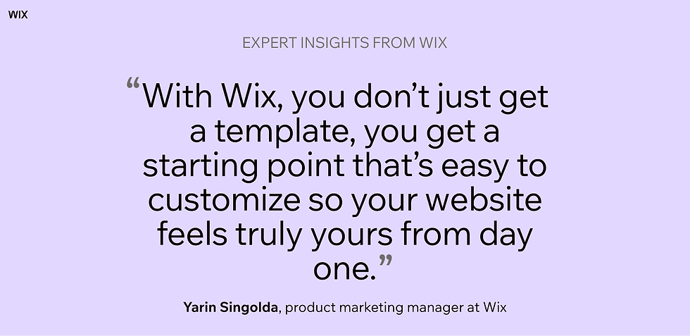 expert insights from Wix